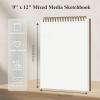 imageMixed Media Sketchbook 9quot x 12quot  Multimedia Sketchbook Hardcover Spiral Bound 60 Sheets 98lb160gsm Mixed Media Paper Watercolor Sketchbooks for Wet ampamp Dry Media Painting Drawing ampamp Art SuppliesBurgundy