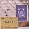 imagePurple Sketch Book for Women  9quotx12quot Girls Sketch Book 100 Sheets 73lb120gsm Drawing Paper for Kids Art Supplies for Girls Ages 812 Beginners and Adults 1PackPurpIed