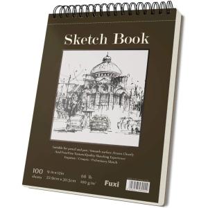 image8quot x 10quot Sketch Book 100 Sheets Hardcover Sketchbook 68 lb100gsm Drawing Paper for Adults Spiral Bound Sketch Pad Art Paper for Drawing and Painting for Art Supplies for College StudentsBrown