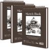 imageSketch Book 11 x 14 100 Sheets Top Spiral Sketchbook 68lb 100gsm Drawing Paper Pad Sketch Pads for Drawing for Adults Large SketchbookBrown