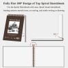 imageSketch Book 11 x 14 100 Sheets Top Spiral Sketchbook 68lb 100gsm Drawing Paper Pad Sketch Pads for Drawing for Adults Large SketchbookBrown