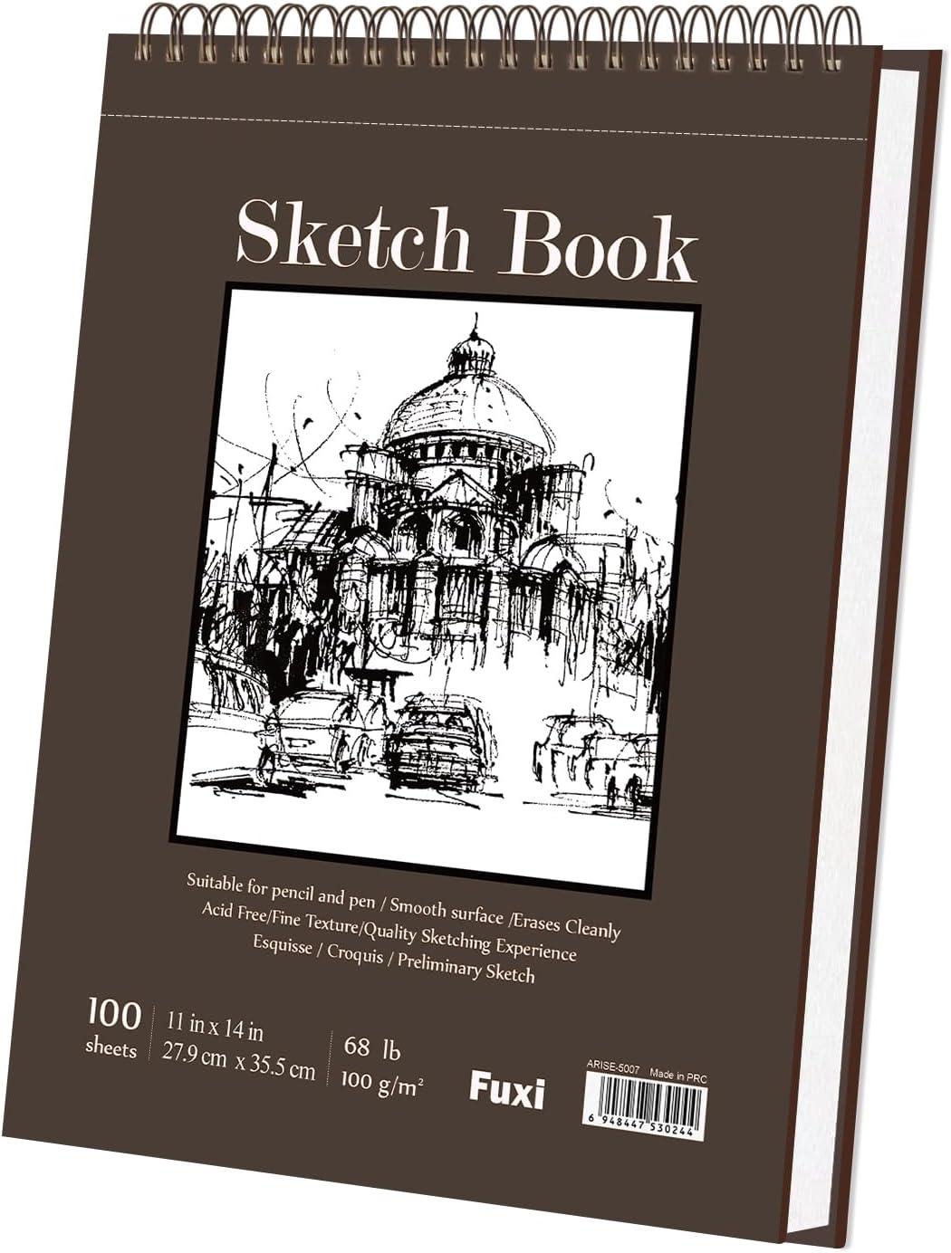 imageFuxi Art Supplies for Kids 912 Stocking Stuffers  Art Set with 60Sheet 73lb120gsm Sketch Book for Kids Ages 812 Jumbo Colored Pencils ampamp Crayons  Ideal Christmas Gifts for GrandkidsBrown