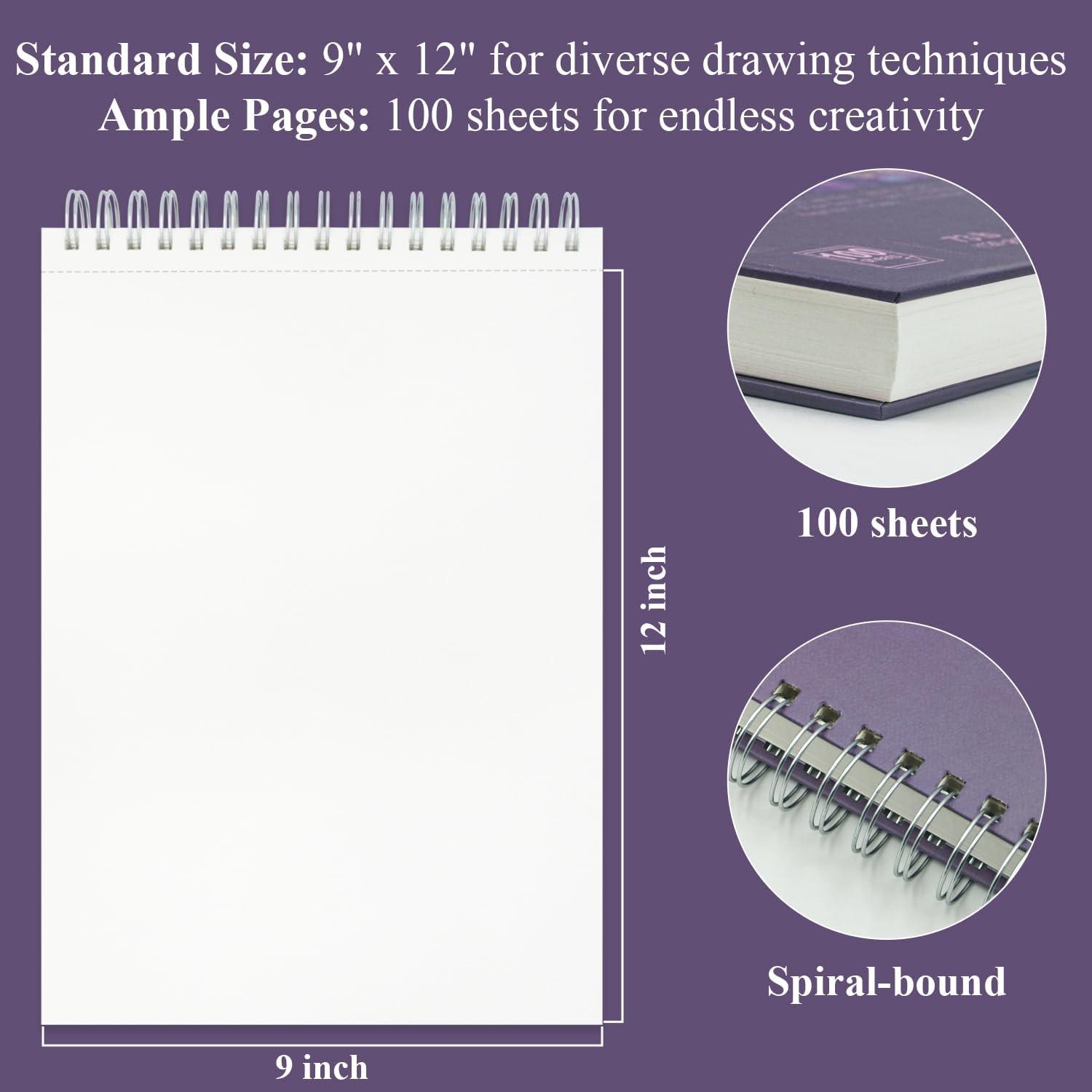 imageFuxi Art Supplies for Kids 912 Stocking Stuffers  Art Set with 60Sheet 73lb120gsm Sketch Book for Kids Ages 812 Jumbo Colored Pencils ampamp Crayons  Ideal Christmas Gifts for GrandkidsPurpIed