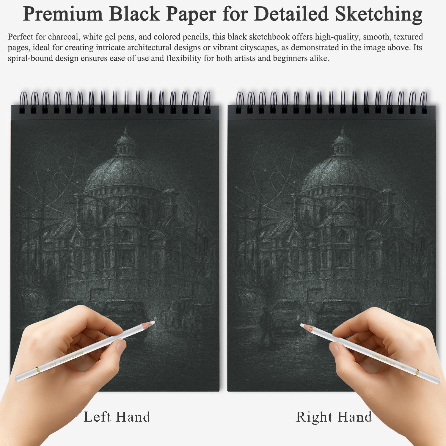 imageFuxi Art Supplies for Kids 912 Stocking Stuffers  Art Set with 60Sheet 73lb120gsm Sketch Book for Kids Ages 812 Jumbo Colored Pencils ampamp Crayons  Ideal Christmas Gifts for GrandkidsObsidian  Moss