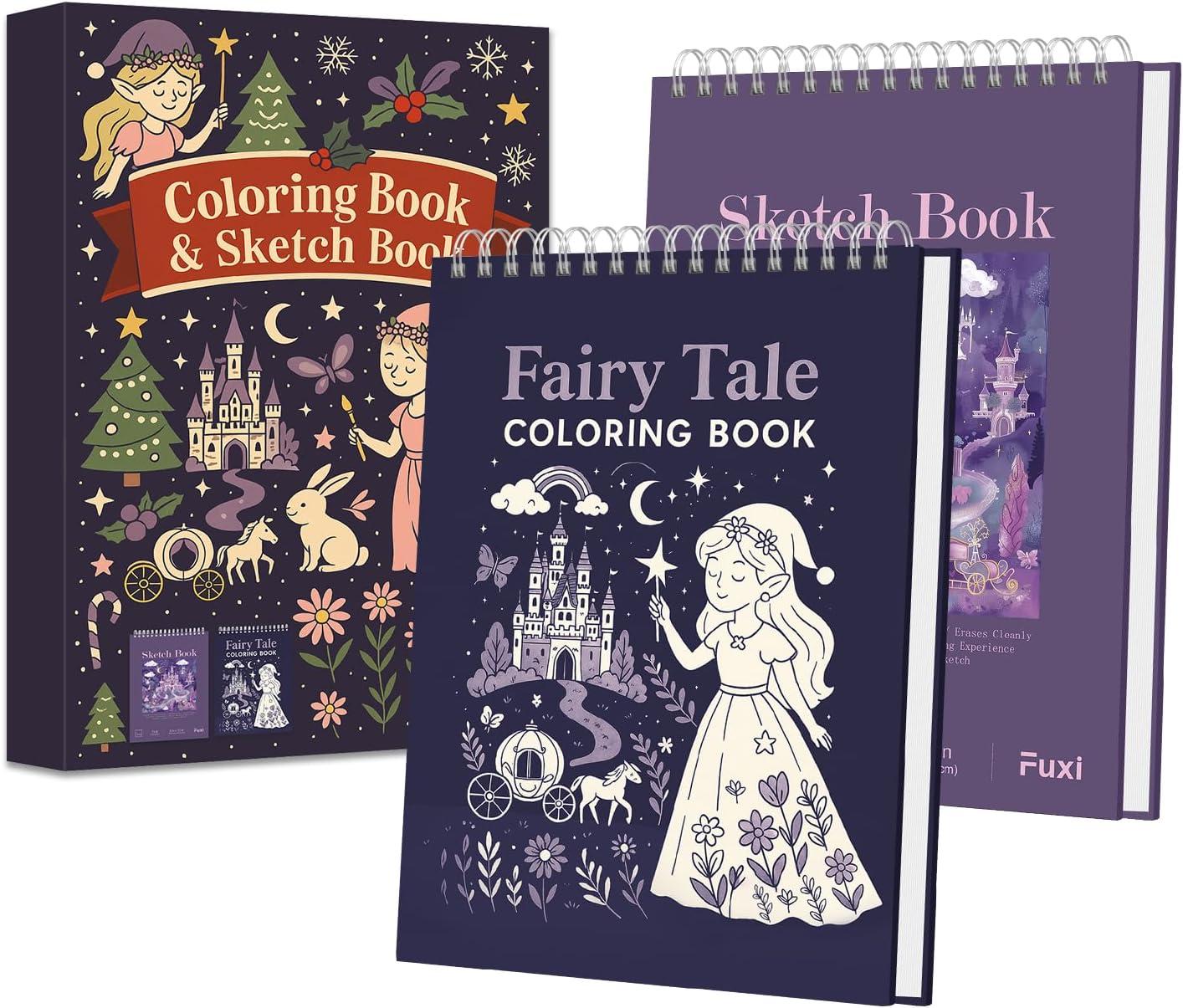 imageFuxi Art Supplies for Kids 912 Stocking Stuffers  Art Set with 60Sheet 73lb120gsm Sketch Book for Kids Ages 812 Jumbo Colored Pencils ampamp Crayons  Ideal Christmas Gifts for GrandkidsPurpIed