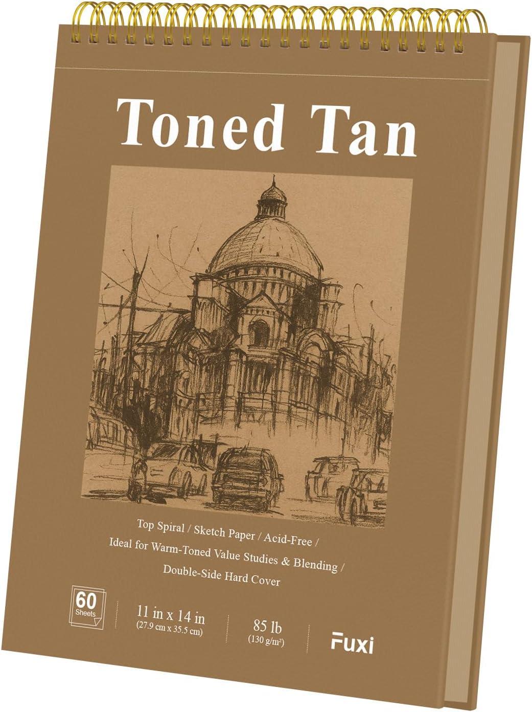 imageFuxi Art Supplies for Kids 912 Stocking Stuffers  Art Set with 60Sheet 73lb120gsm Sketch Book for Kids Ages 812 Jumbo Colored Pencils ampamp Crayons  Ideal Christmas Gifts for GrandkidsToned Tan