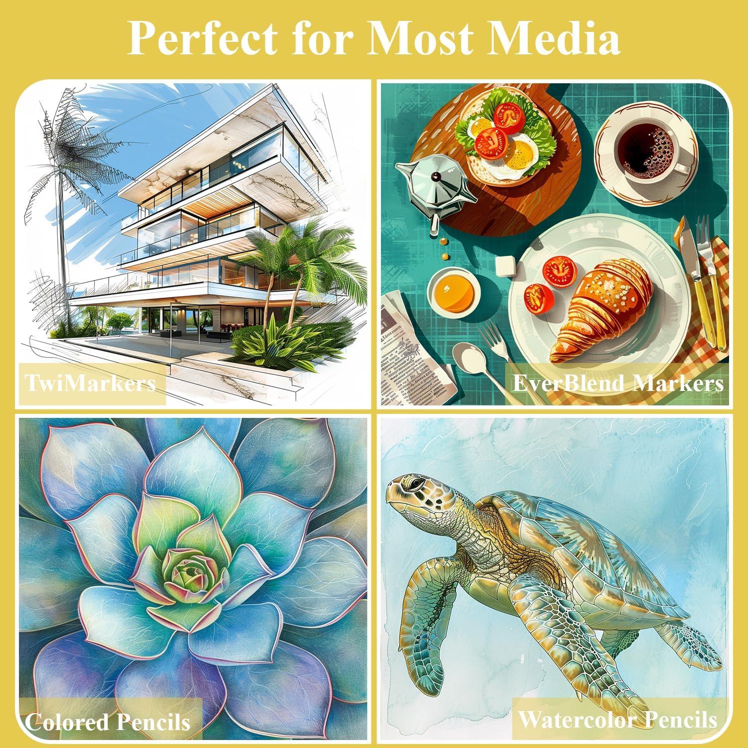 imageFuxi Art Supplies for Kids 912 Stocking Stuffers  Art Set with 60Sheet 73lb120gsm Sketch Book for Kids Ages 812 Jumbo Colored Pencils ampamp Crayons  Ideal Christmas Gifts for GrandkidsYellow