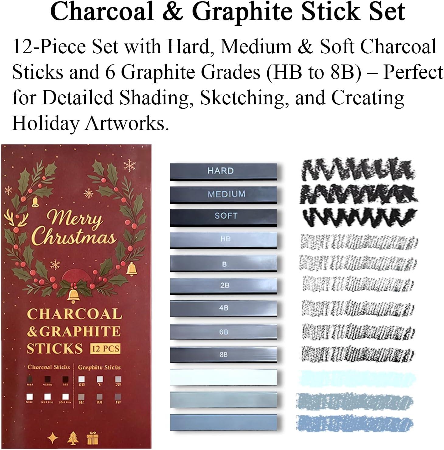 imageFuxi Art Supplies for Kids 912 Stocking Stuffers  Art Set with 60Sheet 73lb120gsm Sketch Book for Kids Ages 812 Jumbo Colored Pencils ampamp Crayons  Ideal Christmas Gifts for GrandkidsChristmas Red