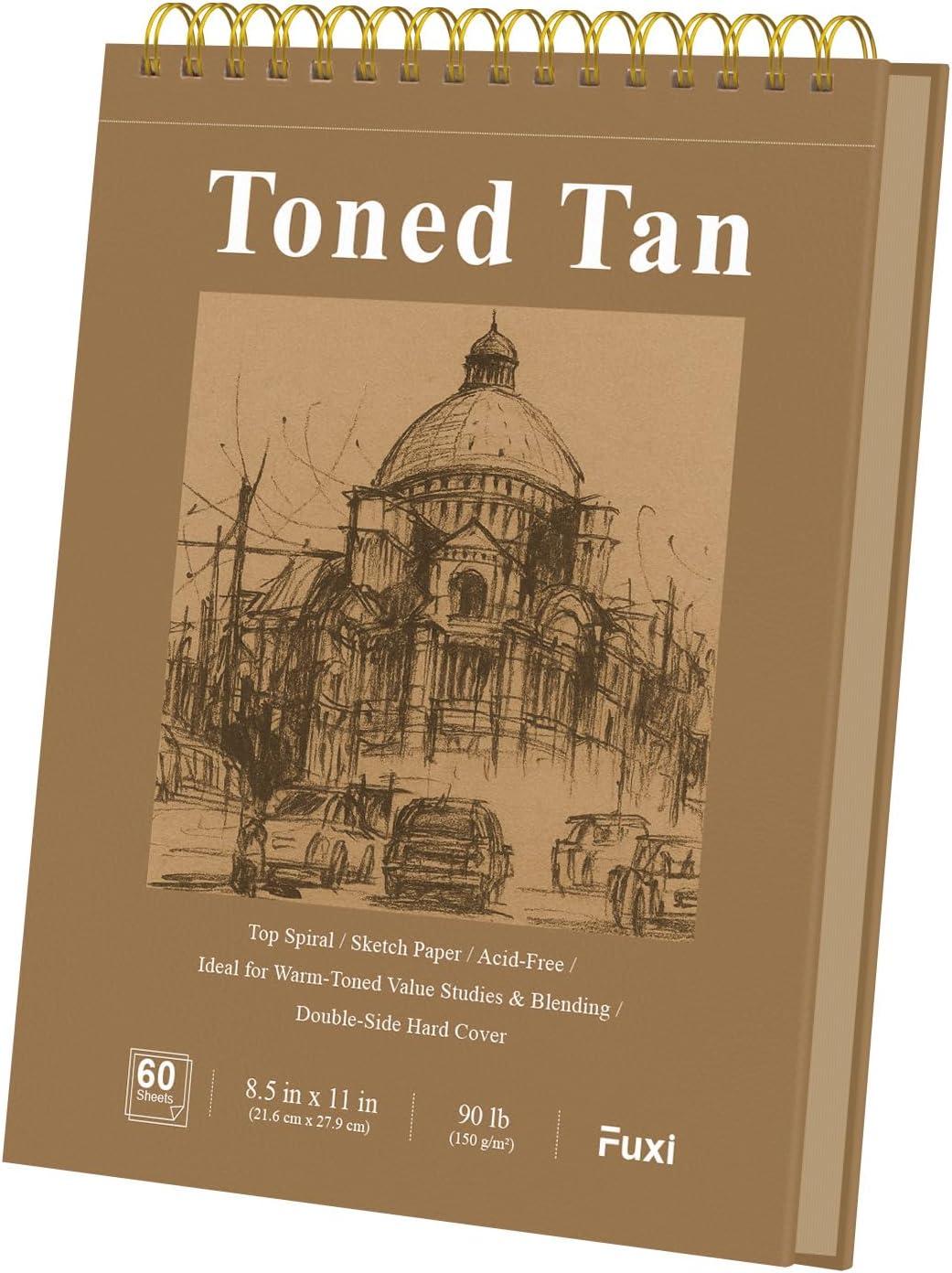 imageFuxi Art Supplies for Kids 912 Stocking Stuffers  Art Set with 60Sheet 73lb120gsm Sketch Book for Kids Ages 812 Jumbo Colored Pencils ampamp Crayons  Ideal Christmas Gifts for GrandkidsToned Tan