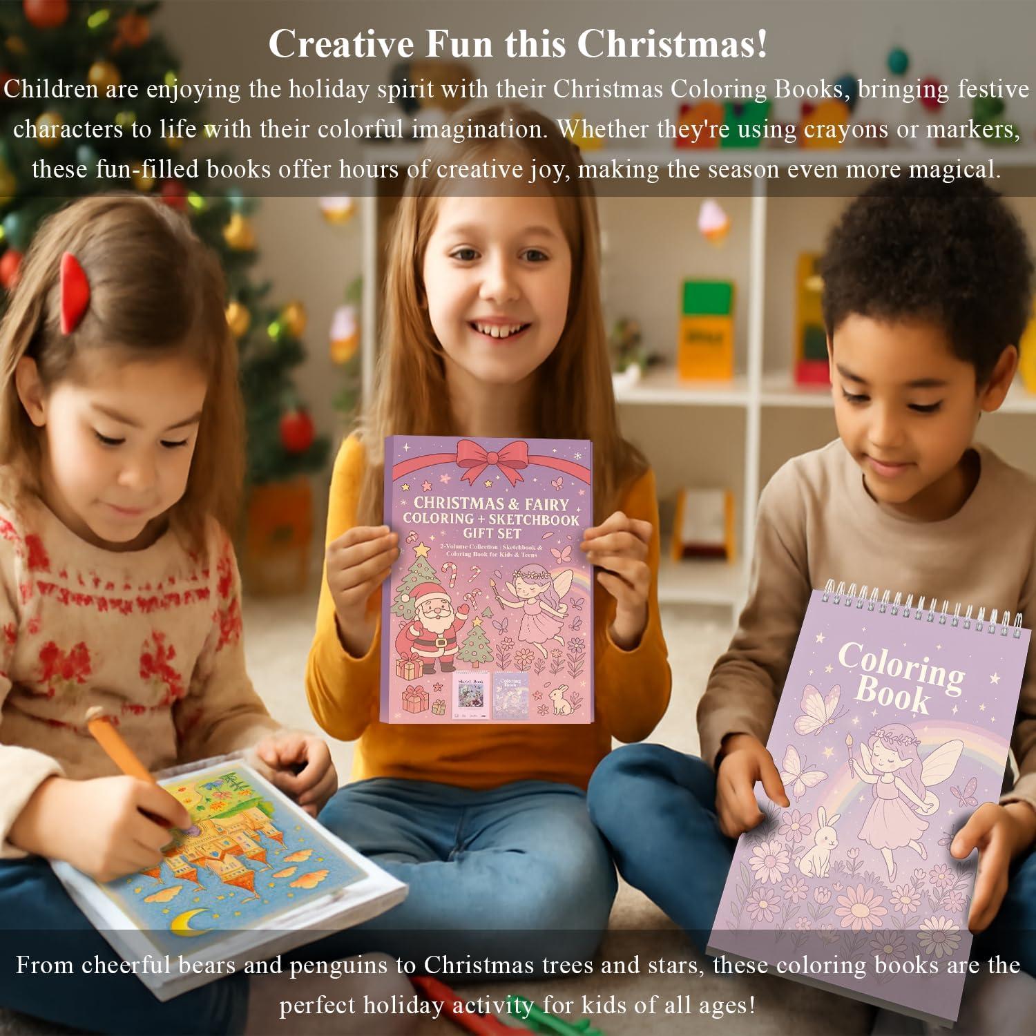 imageFuxi Art Supplies for Kids 912 Stocking Stuffers  Art Set with 60Sheet 73lb120gsm Sketch Book for Kids Ages 812 Jumbo Colored Pencils ampamp Crayons  Ideal Christmas Gifts for GrandkidsPink