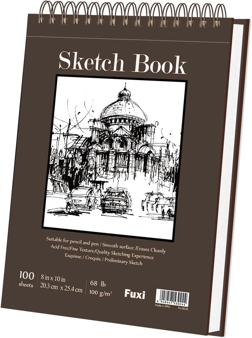 imageFuxi Art Supplies for Kids 912 Stocking Stuffers  Art Set with 60Sheet 73lb120gsm Sketch Book for Kids Ages 812 Jumbo Colored Pencils ampamp Crayons  Ideal Christmas Gifts for GrandkidsBrown