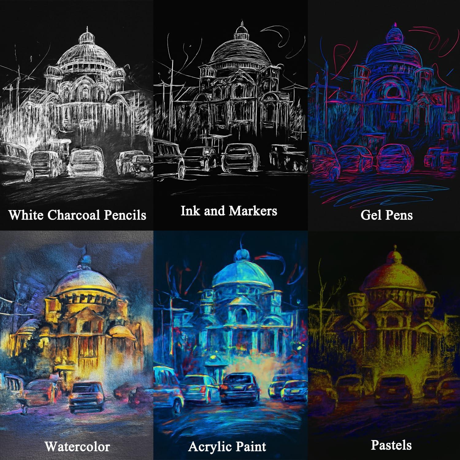 imageFuxi Art Supplies for Kids 912 Stocking Stuffers  Art Set with 60Sheet 73lb120gsm Sketch Book for Kids Ages 812 Jumbo Colored Pencils ampamp Crayons  Ideal Christmas Gifts for GrandkidsObsidian  Moss