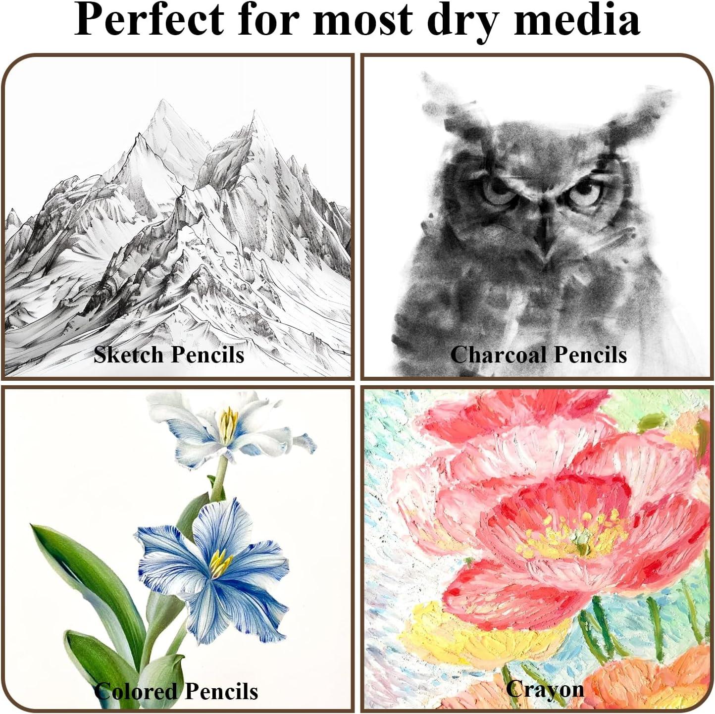 imageFuxi Art Supplies for Kids 912 Stocking Stuffers  Art Set with 60Sheet 73lb120gsm Sketch Book for Kids Ages 812 Jumbo Colored Pencils ampamp Crayons  Ideal Christmas Gifts for GrandkidsBrown