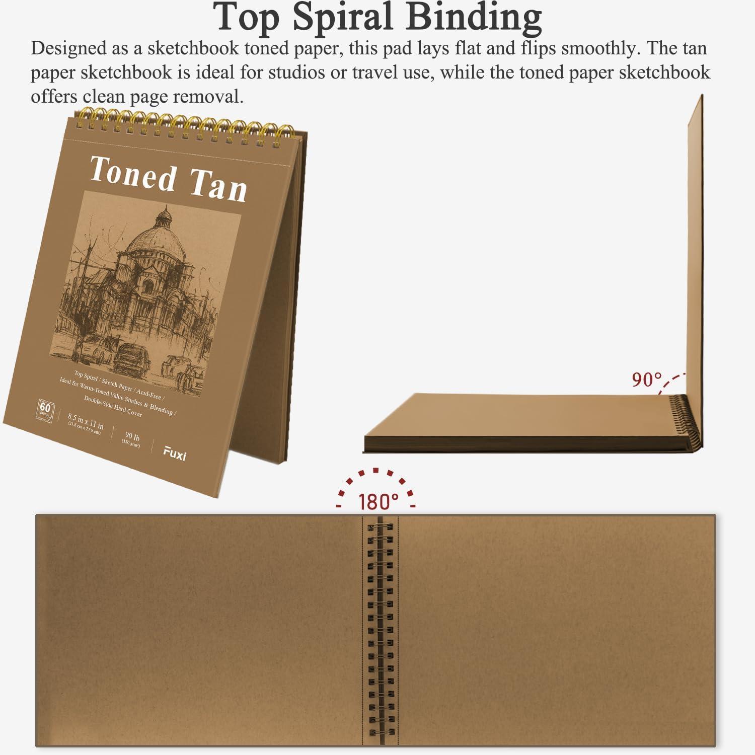 imageFuxi Art Supplies for Kids 912 Stocking Stuffers  Art Set with 60Sheet 73lb120gsm Sketch Book for Kids Ages 812 Jumbo Colored Pencils ampamp Crayons  Ideal Christmas Gifts for GrandkidsToned Tan