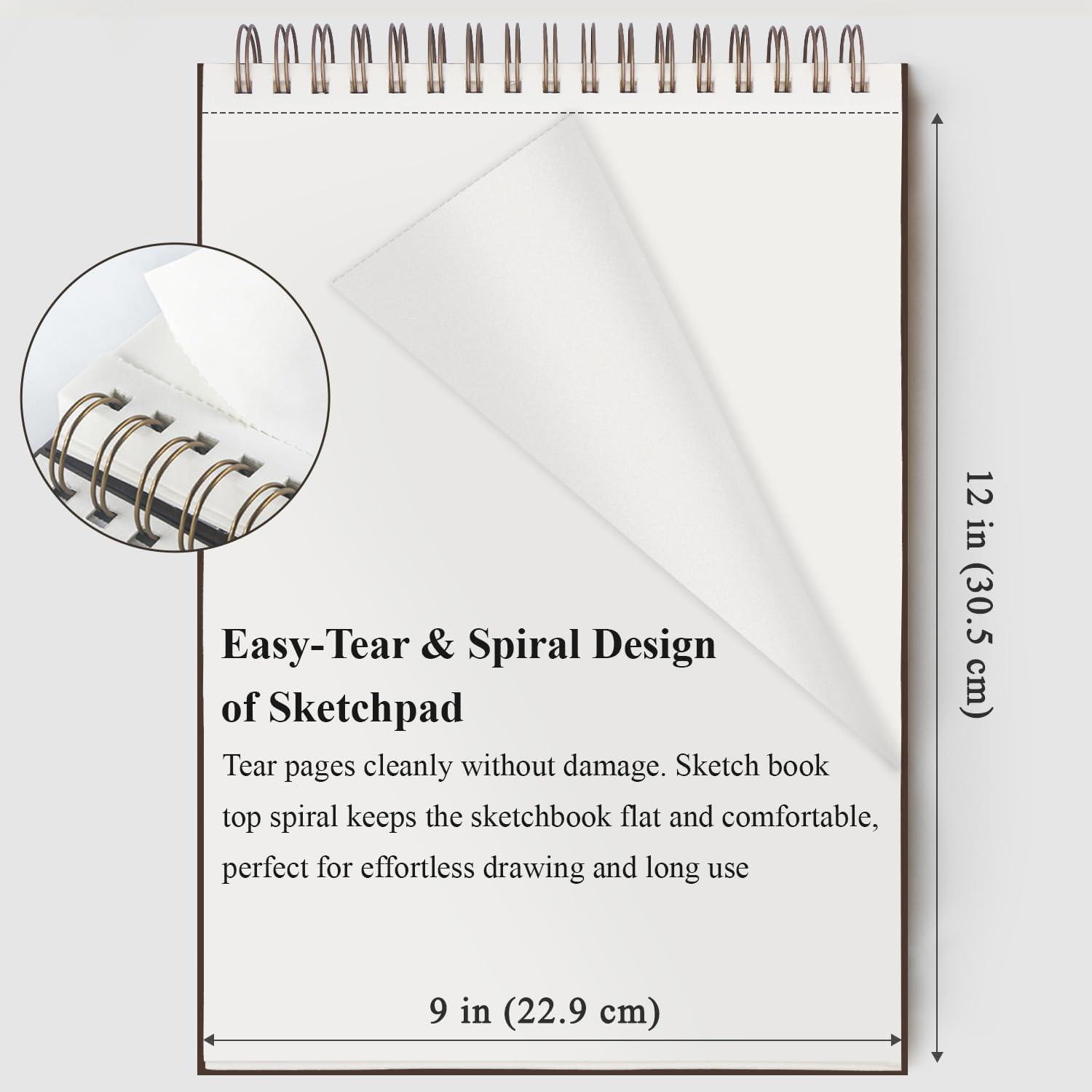 imageFuxi Art Supplies for Kids 912 Stocking Stuffers  Art Set with 60Sheet 73lb120gsm Sketch Book for Kids Ages 812 Jumbo Colored Pencils ampamp Crayons  Ideal Christmas Gifts for GrandkidsBrown