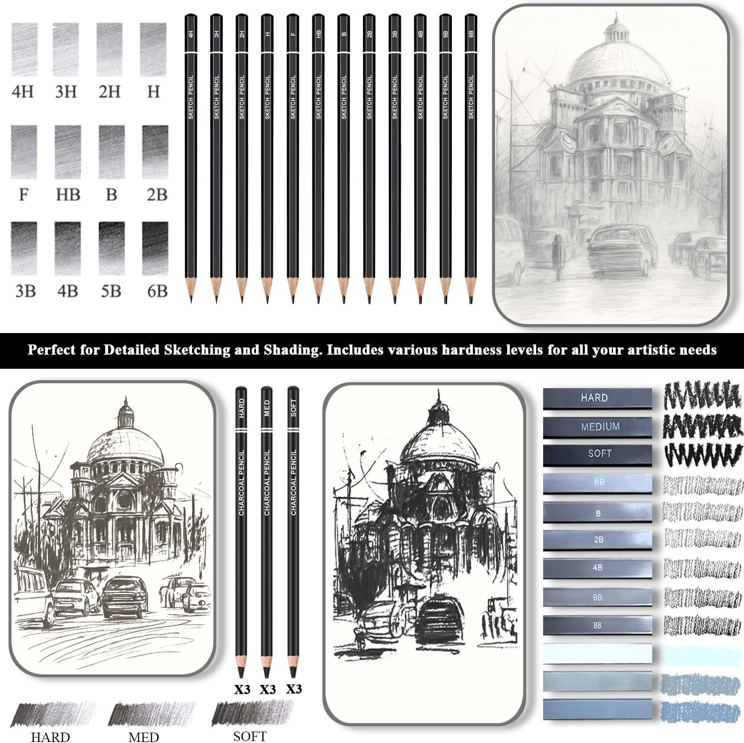 imageFuxi Art Supplies for Kids 912 Stocking Stuffers  Art Set with 60Sheet 73lb120gsm Sketch Book for Kids Ages 812 Jumbo Colored Pencils ampamp Crayons  Ideal Christmas Gifts for GrandkidsChristmas Red