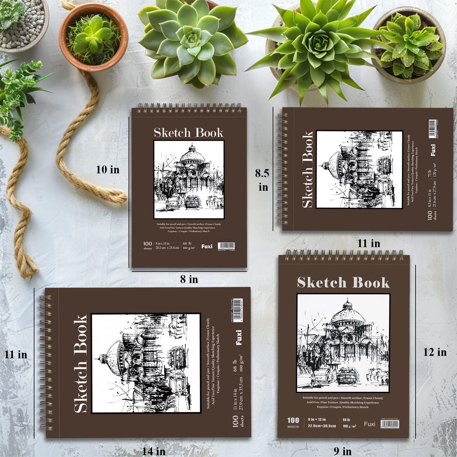 imageFuxi Art Supplies for Kids 912 Stocking Stuffers  Art Set with 60Sheet 73lb120gsm Sketch Book for Kids Ages 812 Jumbo Colored Pencils ampamp Crayons  Ideal Christmas Gifts for GrandkidsBrown