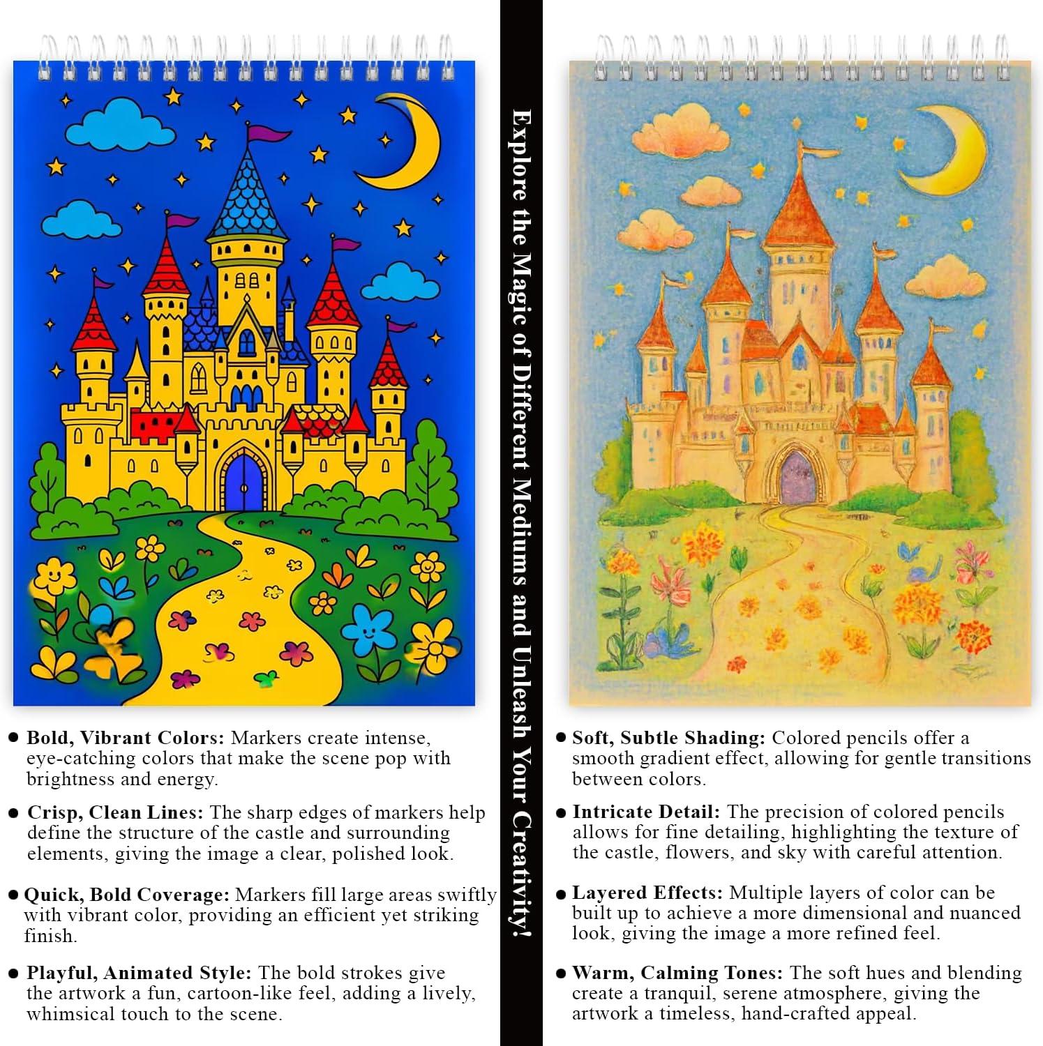 imageFuxi Art Supplies for Kids 912 Stocking Stuffers  Art Set with 60Sheet 73lb120gsm Sketch Book for Kids Ages 812 Jumbo Colored Pencils ampamp Crayons  Ideal Christmas Gifts for GrandkidsPink