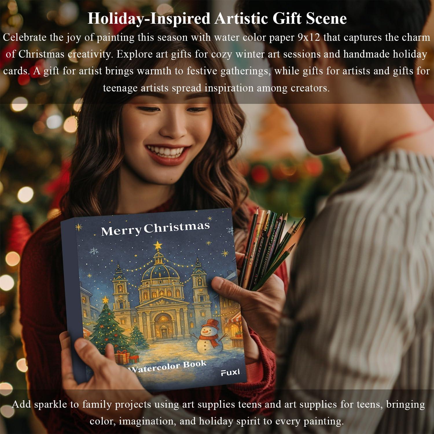 imageFuxi Art Supplies for Kids 912 Stocking Stuffers  Art Set with 60Sheet 73lb120gsm Sketch Book for Kids Ages 812 Jumbo Colored Pencils ampamp Crayons  Ideal Christmas Gifts for GrandkidsDark Blue