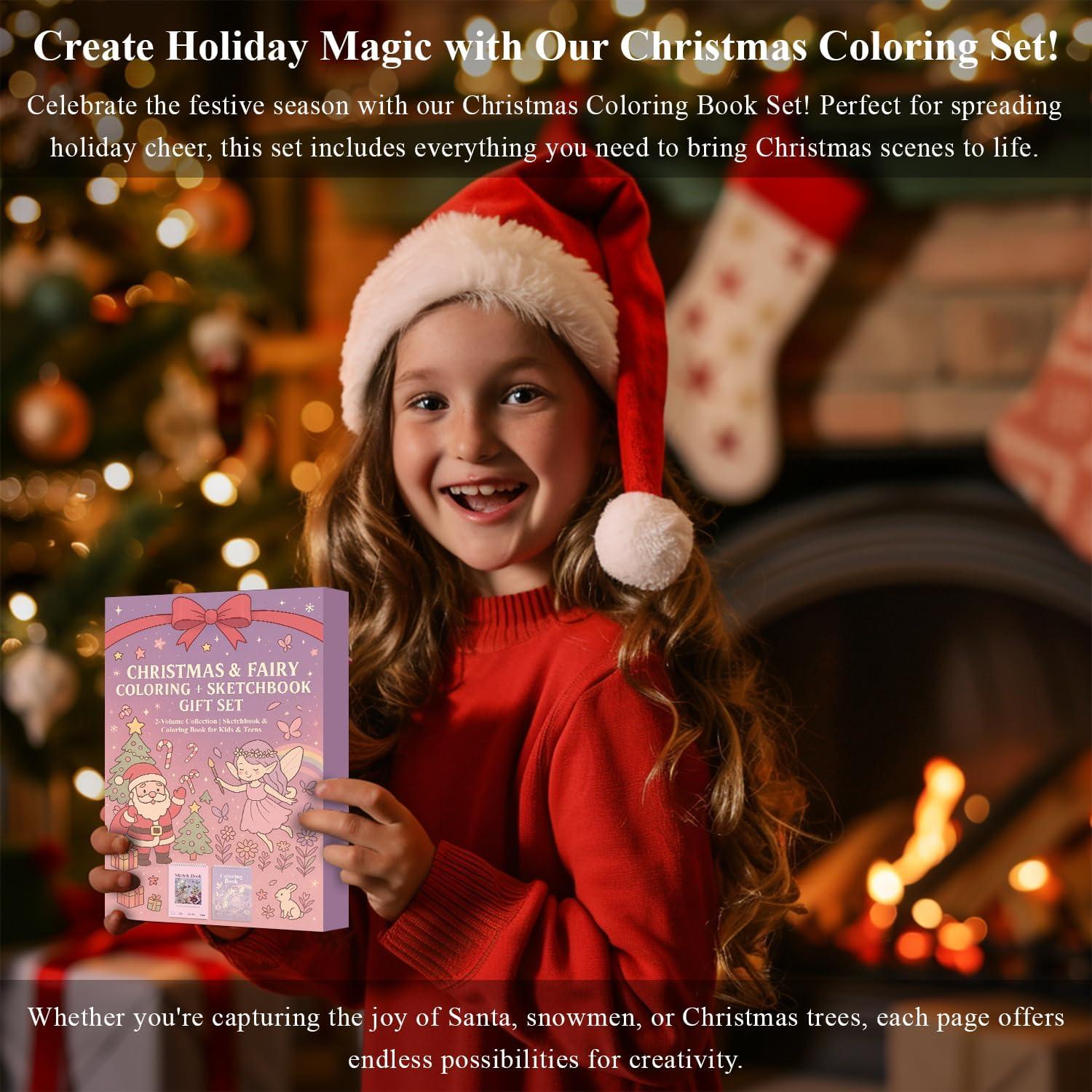 imageFuxi Art Supplies for Kids 912 Stocking Stuffers  Art Set with 60Sheet 73lb120gsm Sketch Book for Kids Ages 812 Jumbo Colored Pencils ampamp Crayons  Ideal Christmas Gifts for GrandkidsPink