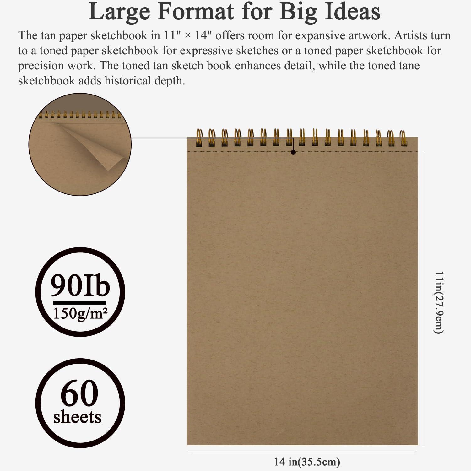 imageFuxi Art Supplies for Kids 912 Stocking Stuffers  Art Set with 60Sheet 73lb120gsm Sketch Book for Kids Ages 812 Jumbo Colored Pencils ampamp Crayons  Ideal Christmas Gifts for GrandkidsToned Tan