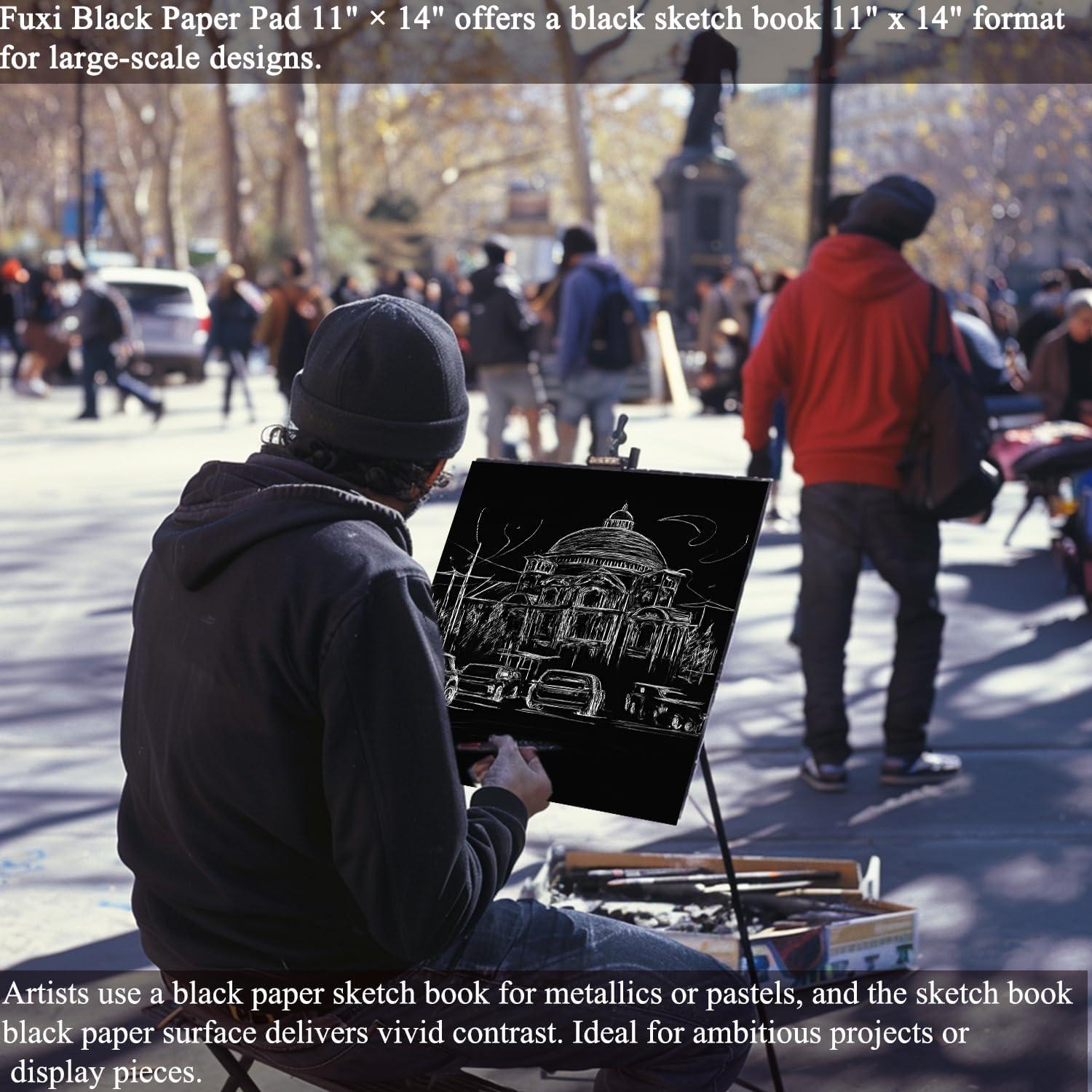 imageFuxi Art Supplies for Kids 912 Stocking Stuffers  Art Set with 60Sheet 73lb120gsm Sketch Book for Kids Ages 812 Jumbo Colored Pencils ampamp Crayons  Ideal Christmas Gifts for GrandkidsObsidian  Moss