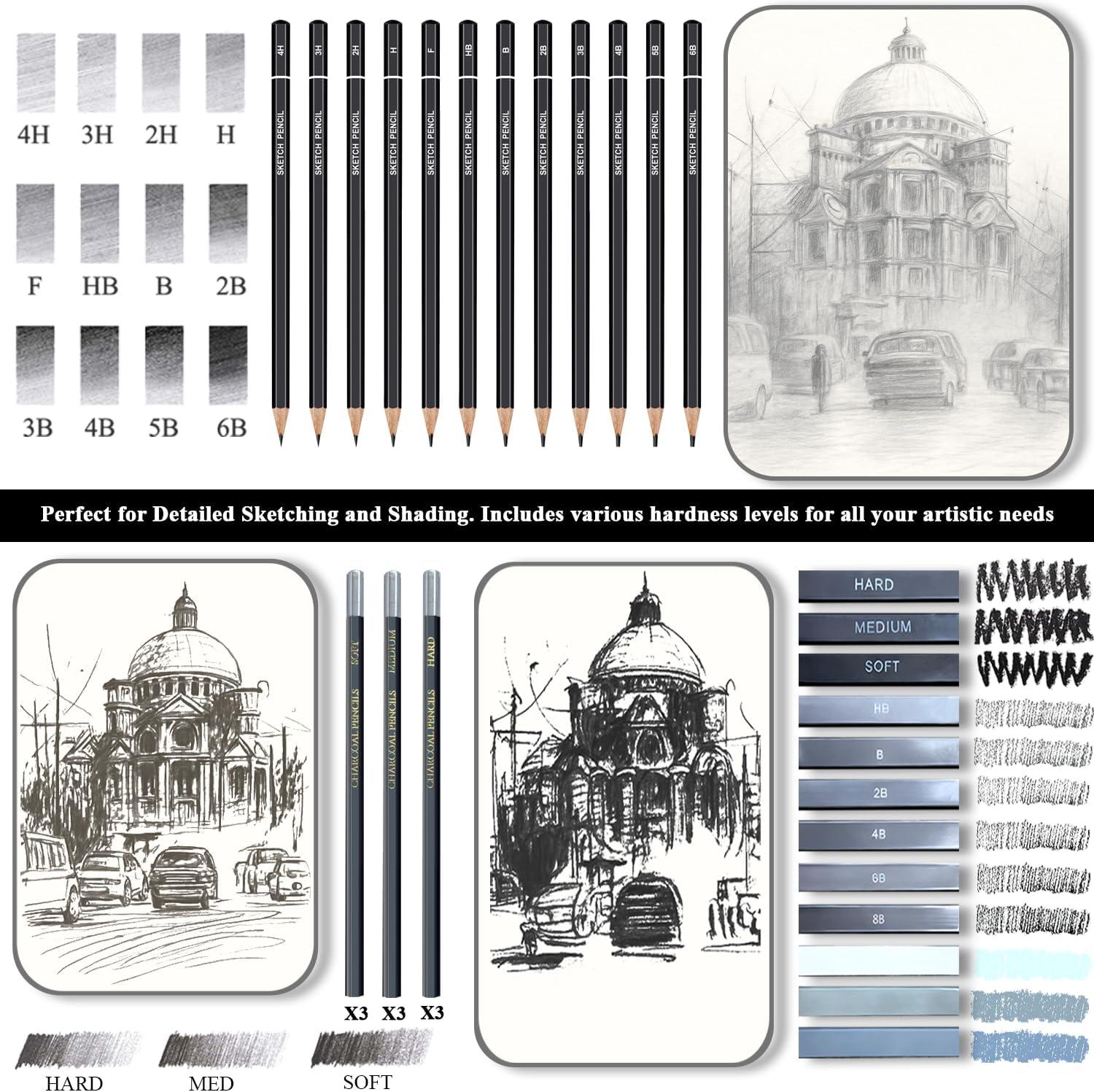 imageFuxi Art Supplies for Kids 912 Stocking Stuffers  Art Set with 60Sheet 73lb120gsm Sketch Book for Kids Ages 812 Jumbo Colored Pencils ampamp Crayons  Ideal Christmas Gifts for GrandkidsChristmas Green