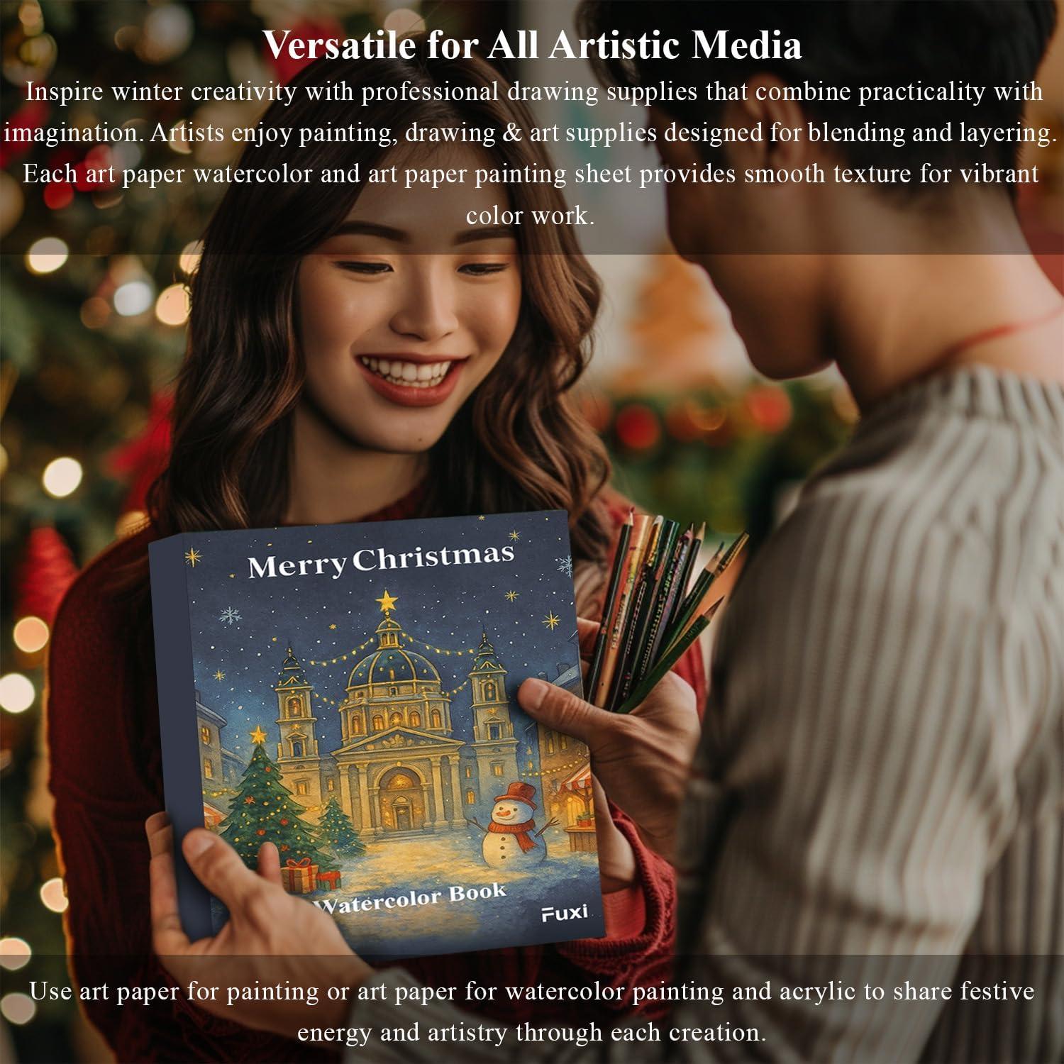 imageFuxi Art Supplies for Kids 912 Stocking Stuffers  Art Set with 60Sheet 73lb120gsm Sketch Book for Kids Ages 812 Jumbo Colored Pencils ampamp Crayons  Ideal Christmas Gifts for GrandkidsDark Blue