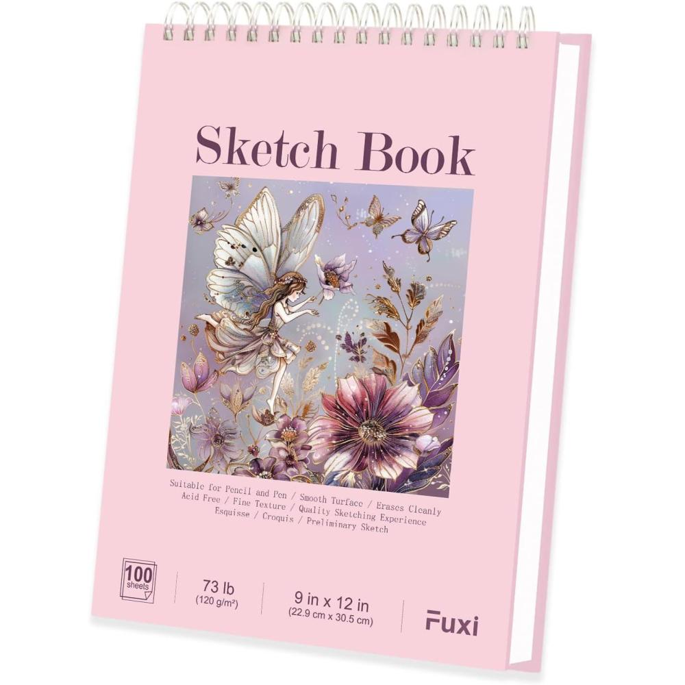 imageFuxi Art Supplies for Kids 912 Stocking Stuffers  Art Set with 60Sheet 73lb120gsm Sketch Book for Kids Ages 812 Jumbo Colored Pencils ampamp Crayons  Ideal Christmas Gifts for GrandkidsPink