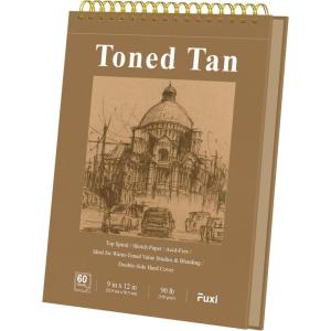 imageFuxi Art Supplies for Kids 912 Stocking Stuffers  Art Set with 60Sheet 73lb120gsm Sketch Book for Kids Ages 812 Jumbo Colored Pencils ampamp Crayons  Ideal Christmas Gifts for GrandkidsToned Tan